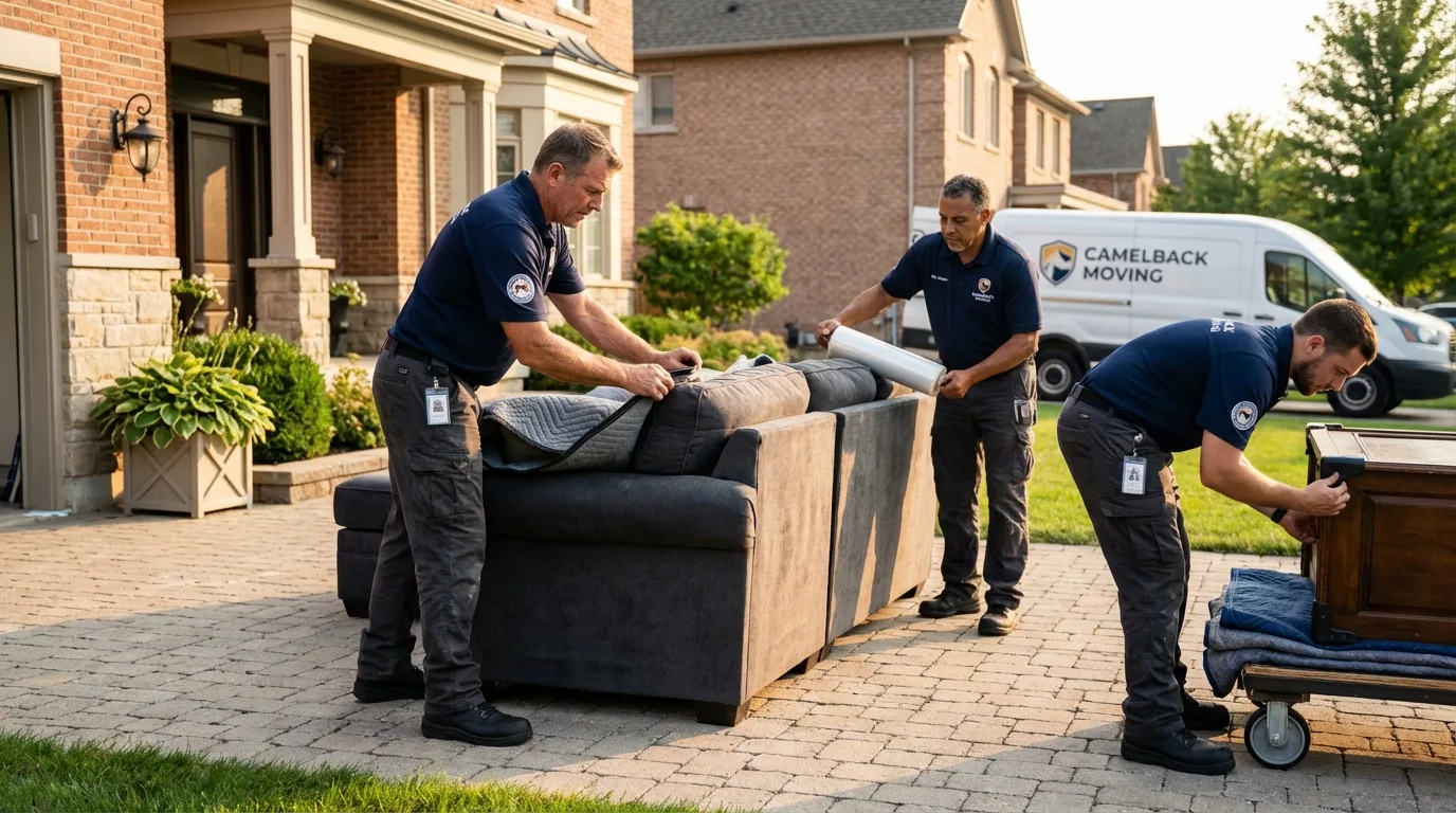 Large estate moving crew wrapping furniture in Iota, LA